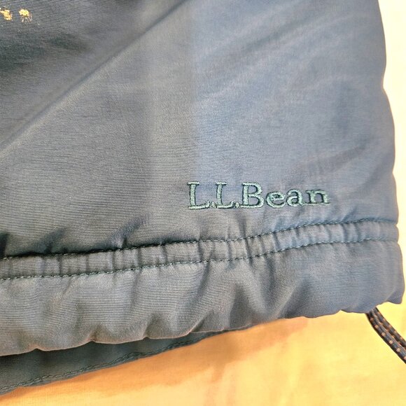 LL Bean VTG 1X XL Ski Jacket Nylon Aqua Blue Women Full Zip Insulated Zip Hood - Picture 7 of 16